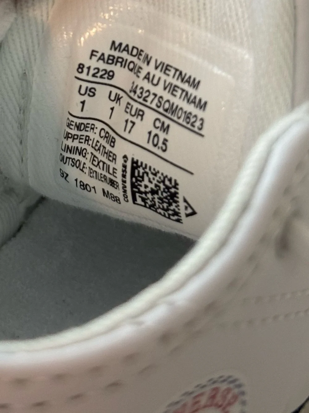Converse All Star White Crib Shoes
